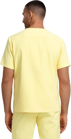 Men's Soft Stretch V-Neck Scrub Top Miles - Multi-Pocket Storage, Durable Recycled Fabric in Kuwait