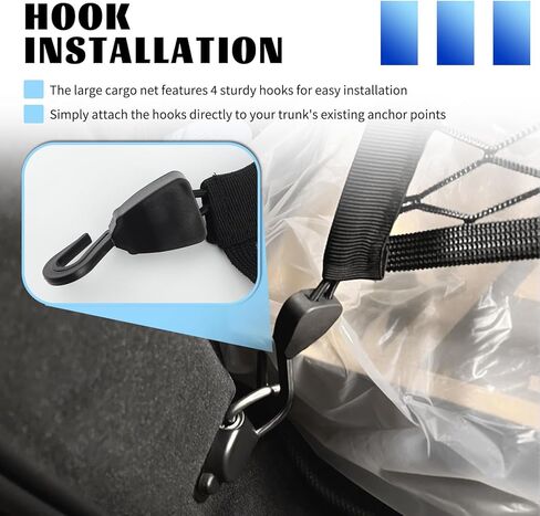 Highly Elastic Cargo Nets for SUV with 4 Hooks,32"x24" Stretch to 63"x47" Truck Cargo Net as Trunk Organizer,Heavy-Duty Truck Bed Cargoes Net for Secure Load Retention in Kuwait