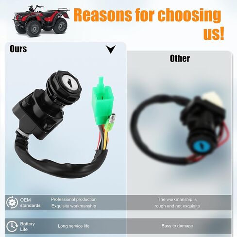 Ignition Key Switch Compatible with Suzuki Quadrunner 250 160 230 300 LTF250 LTF250F LT160 LT160E LTF160 LT230E LT300E King Quad 300 LTF300F 4WD 37110-02C00 35B01 35B05 19B01 19B02 35B07 ATV in Saudi Arabia