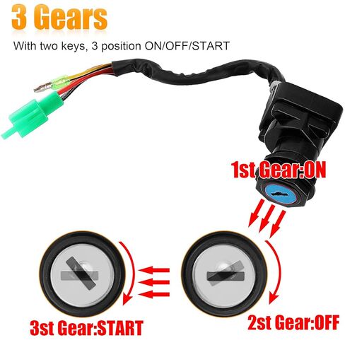 Ignition Key Switch Compatible with Suzuki Quadrunner 250 160 230 300 LTF250 LTF250F LT160 LT160E LTF160 LT230E LT300E King Quad 300 LTF300F 4WD 37110-02C00 35B01 35B05 19B01 19B02 35B07 ATV in Saudi Arabia