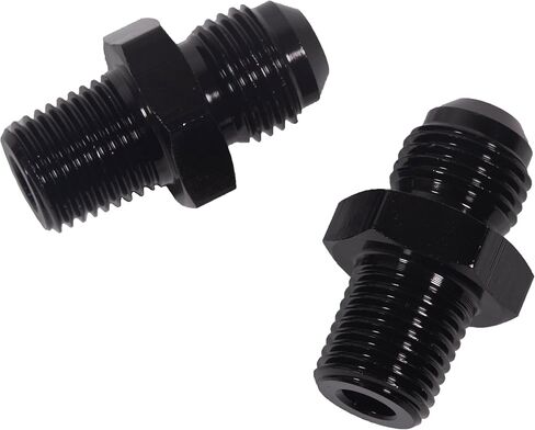 6AN ذكر مضيئة إلى 1/4 "Npt، حجم الخيط 6AN هو 9/16-18 Unf، محول تركيب الأنابيب يعمل على نطاق واسع في أنظمة الوقود، وأنظمة التبريد، وأنظمة التوجيه المعزز، وما إلى ذلك قطعتين من الألومنيوم الأسود المستقيم. in Kuwait