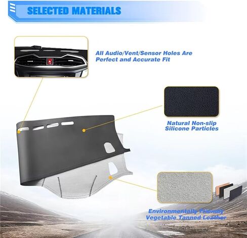 SPANN Leather Car Dashmat Dashboard Cover Pad Dash Mat Carpet,Fit for Audi Q4 E-TRON Etron 2022 2023 2024 Electric EV Accessories in Kuwait