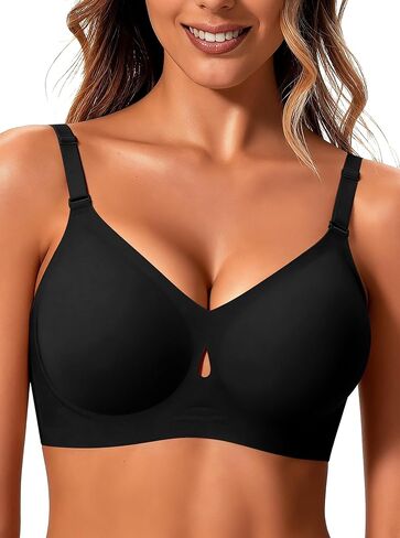 Jelly Wireless Bras for Women Sexy Comfortable Bra Bralettes V Neck No Underwire Bras Push Up Everyday Seamless Bra S XXL in Saudi Arabia