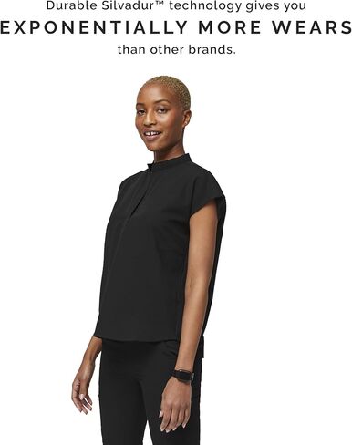 FIGS Rafaela Oversized Scrub Top for Women — Black, M in Kuwait