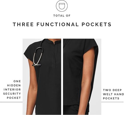 FIGS Rafaela Oversized Scrub Top for Women — Black, M in Kuwait