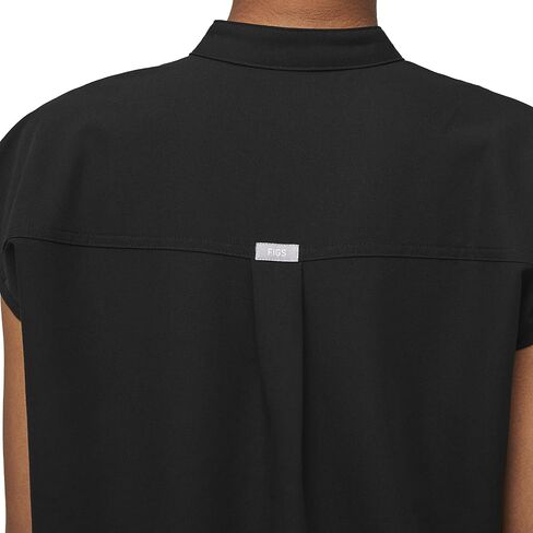 FIGS Rafaela Oversized Scrub Top for Women — Black, M in Kuwait