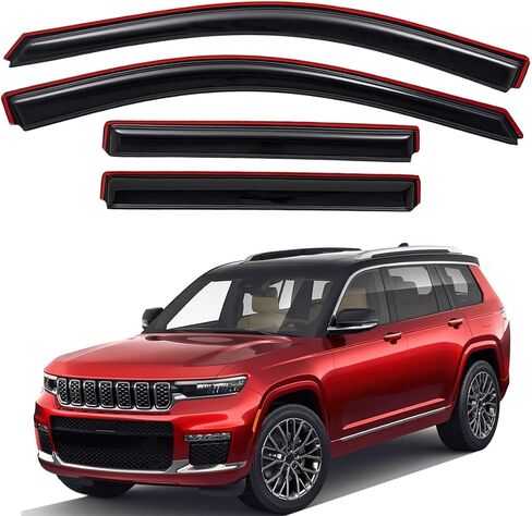 Lightronic Extra Durable Clip-on in-Channel Auto Vent Window Visors, Fits 2022-2025 Jeep Grand Cherokee, UV Protection Rain Guards, Original Wind Deflectors, Smoke, 4-Pcs in Saudi Arabia