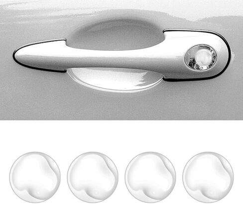4PCS Car Door Keyhole Lock Stickers, Anti-Blocking Car Door Lock Screw Protector Cover, Universal Car Decoration Accessories Car Door Hole Cover Fits Car Truck SUV (Transparent) in Kuwait