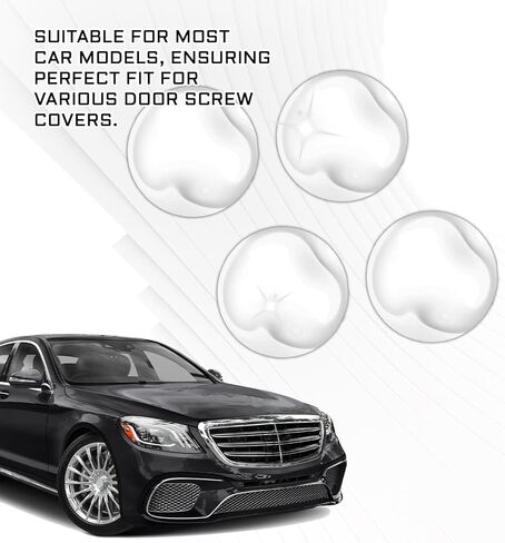 4PCS Car Door Keyhole Lock Stickers, Anti-Blocking Car Door Lock Screw Protector Cover, Universal Car Decoration Accessories Car Door Hole Cover Fits Car Truck SUV (Transparent) in Kuwait