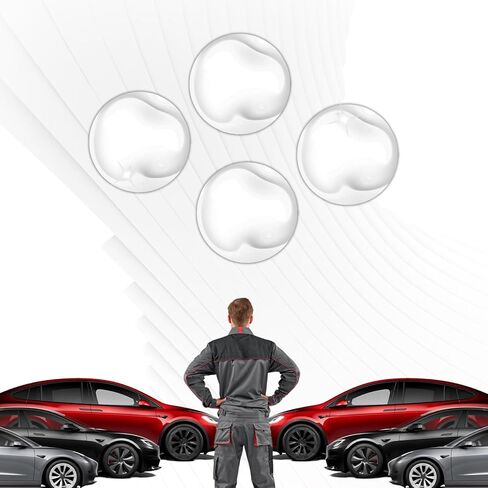 4PCS Car Door Keyhole Lock Stickers, Anti-Blocking Car Door Lock Screw Protector Cover, Universal Car Decoration Accessories Car Door Hole Cover Fits Car Truck SUV (Transparent) in Kuwait