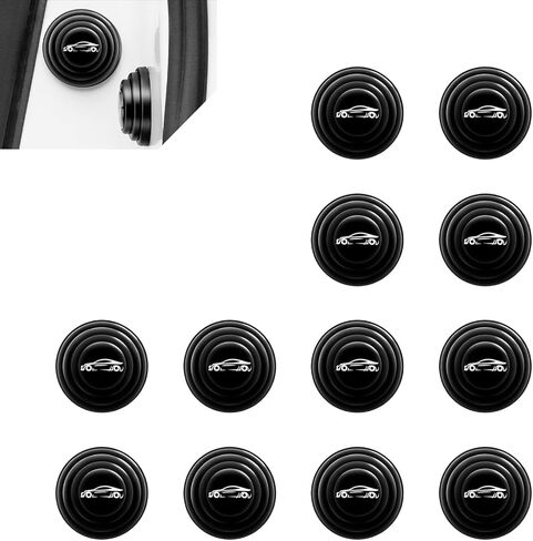 8 PCS Car Door Shock Absorber Protector, Thickened Silicone Anti-Collision Pad, Self-Adhesive Buffer Soundproof Sticker, Universal for Most Cars, Trucks, SUVs (Black) in Saudi Arabia