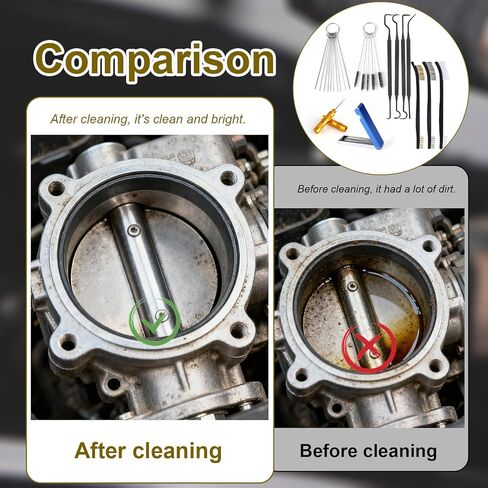 Carburetor Cleaning Kit, 3 Double Head Brushes 32 Needles 10 Nylon Brushes 4 Hooks 1 Scraper 1 Wrench Carbons Dirt Jet Cleaner for Motorcycle Airbrush Throttle Body Torch Tip Carb Chainsaw in Saudi Arabia