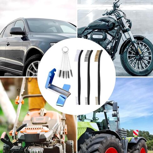 Carburetor Cleaning Kit, 3 Double Head Brushes 32 Needles 10 Nylon Brushes 4 Hooks 1 Scraper 1 Wrench Carbons Dirt Jet Cleaner for Motorcycle Airbrush Throttle Body Torch Tip Carb Chainsaw in Saudi Arabia