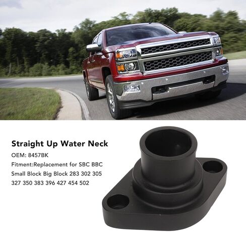 Engine Coolant Thermostat Housing Assembly Compatible with SBC BBC Small Block Big Block Chevy 283 302 305 327 350 383 396 427 454 502, Water Neck Thermostat Housing Replaces 8457BK in Kuwait