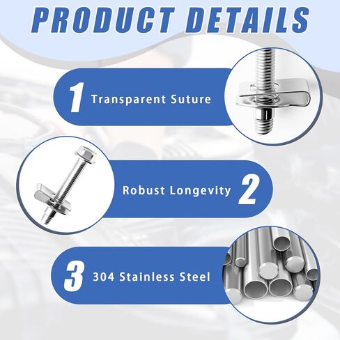Fuel Tank Strap Bolts Hardware Kit, 304 Stainless Steel Gas Tank Strap Upgrade Replacement Compatible with Silverado 1999-2021 Select Models, Fits GM Part Numbers 11516770 11519894 15743078 (2 Sets) in Saudi Arabia