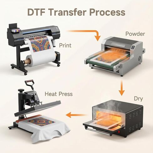 HUAYUDIE DTF Transfer Film Roll 13" x 328ft, Double Sided Matte PreTreat PET Heat Transfer Paper, Cold and Hot Peel, Direct to Film for T-Shirts Textile (13" x 328ft Matte) in Saudi Arabia