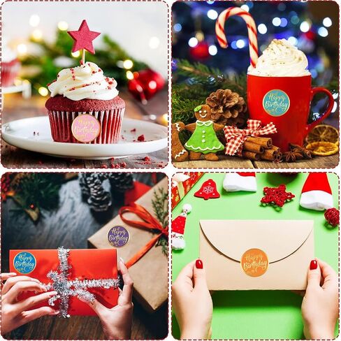 1000 قطعة من ملصقات عيد الميلاد السعيدة، ملصقات بالونات عيد الميلاد الملونة، ملصقات دائرية لأعياد الميلاد، ملصقات أختام في 16 تصميمًا لملصقات تزيين ملصقات الحفلات in Kuwait