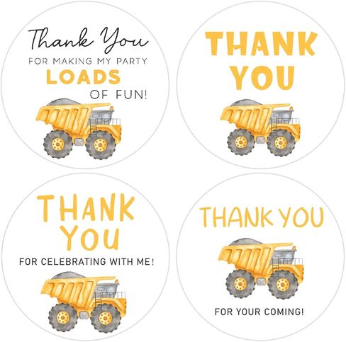 120PCS Construction Truck Thank You Stickers Dump Truck Engineering Vehicles Gifts Stickers for Construction Truck Theme Birthday Baby Shower Party Favors Supplies Envelope Seals & Goodie Bags in Kuwait
