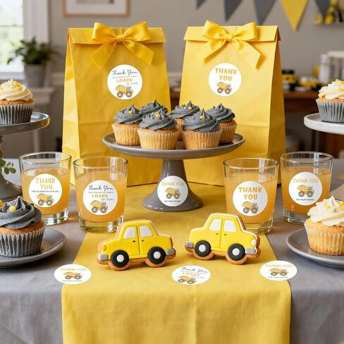 120PCS Construction Truck Thank You Stickers Dump Truck Engineering Vehicles Gifts Stickers for Construction Truck Theme Birthday Baby Shower Party Favors Supplies Envelope Seals & Goodie Bags in Kuwait