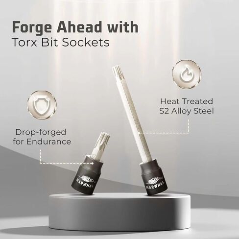 T50 Torx Bit Socket - 3/8 Drive - 2 Pack Includes 3.5" Long & Short 2" Bit - Industrial Grade S2 Alloy Steel in Kuwait