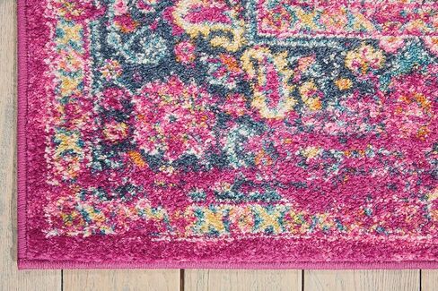 سجادة Nourison Home Passion Fuchsia مقاس 3'9" x 5'9" - سهلة التنظيف، غير قابلة للتساقط، غرفة النوم، غرفة المعيشة، غرفة الطعام، المطبخ (4' x 6') in Saudi Arabia