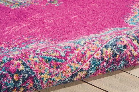 سجادة Nourison Home Passion Fuchsia مقاس 3'9" x 5'9" - سهلة التنظيف، غير قابلة للتساقط، غرفة النوم، غرفة المعيشة، غرفة الطعام، المطبخ (4' x 6') in Saudi Arabia