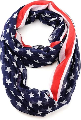 NYFASHION101 Patriotic Additional Stars USA Flag Loop Infinity Scarf NS1437Y in Saudi Arabia