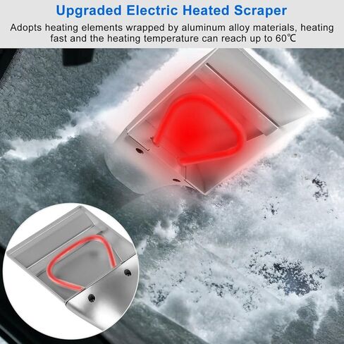 12V Auto Heated Snow Shovel, Electric Heated Ice Scraper for Car, Snow Removal Shovel Windshield Glass Defrost, Ice Miracle Window Scraper in Saudi Arabia