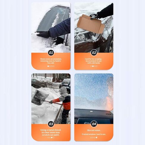 2-in-1 Snow Brush for Car with Ice Scraper Extendable & Removable 360° Pivoting Brush Head, EVA Foam Grip for SUV, Trucks, Auto in Saudi Arabia