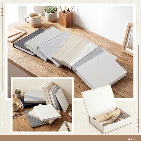 Novabright 9 Pcs Faux Decorative Book Box Set for Home Decor Linen Fake Book Storage Box with Hidden Storage Magnetic Aesthetic Decor for Modern Coffee Tables Bookshelves in Kuwait