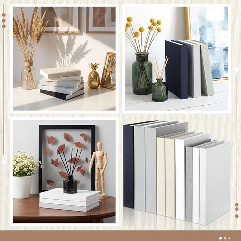 Novabright 9 Pcs Faux Decorative Book Box Set for Home Decor Linen Fake Book Storage Box with Hidden Storage Magnetic Aesthetic Decor for Modern Coffee Tables Bookshelves in Kuwait