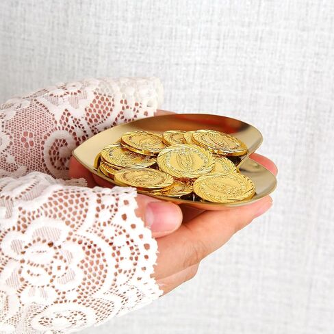TINGKU Spanish Wedding Arras – Arras para Boda Católica، Arras de Boda Cristiana con 13 Monedas، عملات الزفاف المسيحية، Decoración para Bodas، صندوق جلدي-عملات ذهبية HB in Saudi Arabia