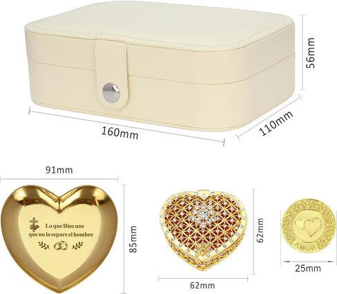 TINGKU Spanish Wedding Arras – Arras para Boda Católica، Arras de Boda Cristiana con 13 Monedas، عملات الزفاف المسيحية، Decoración para Bodas، صندوق جلدي-عملات ذهبية HB in Saudi Arabia