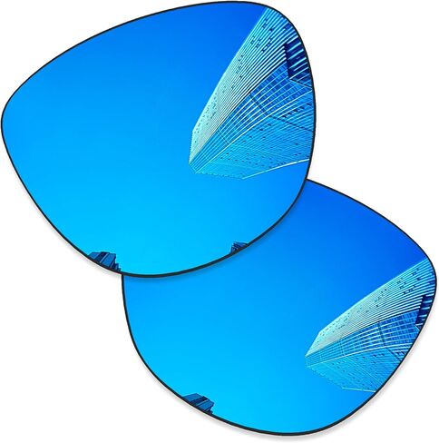 4 Pairs Ploarized Replacement Lenses for Oakley Frogskins OO9013/Frogskins LX OO2043/Frogskins Mix OO9428/Frogskins Range OO9284 Sunglasses - Black + Silver Titanium + Ice Blue + Fire Red in Saudi Arabia