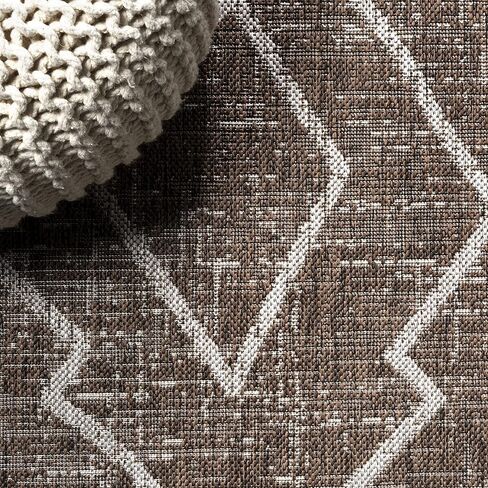 JONATHAN Y Tribal Diamond Trellis Indoor Outdoor Runner Rug 2X10 Brown/Beige, Carwa for Backyard, Patio, Porch, Easy-Cleaning, High Traffic, Pet-Friendly, Non-Shedding (SMB128B-210) in Saudi Arabia