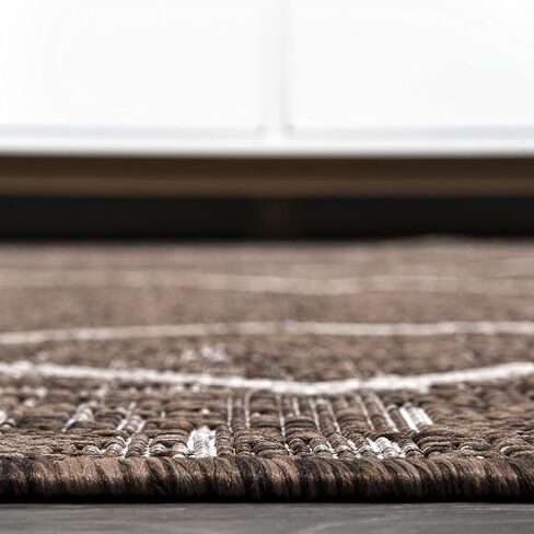 JONATHAN Y Tribal Diamond Trellis Indoor Outdoor Runner Rug 2X10 Brown/Beige, Carwa for Backyard, Patio, Porch, Easy-Cleaning, High Traffic, Pet-Friendly, Non-Shedding (SMB128B-210) in Saudi Arabia