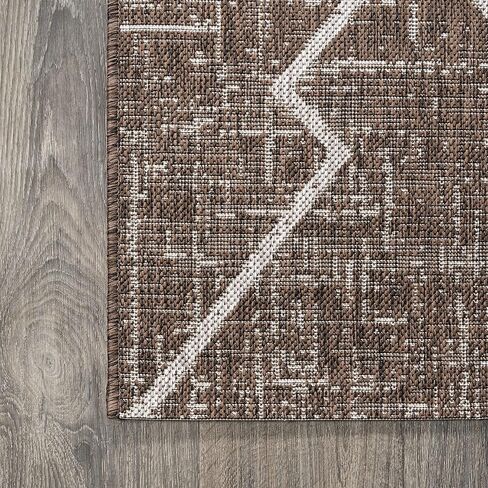 JONATHAN Y Tribal Diamond Trellis Indoor Outdoor Runner Rug 2X10 Brown/Beige, Carwa for Backyard, Patio, Porch, Easy-Cleaning, High Traffic, Pet-Friendly, Non-Shedding (SMB128B-210) in Saudi Arabia