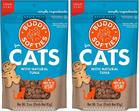 بسكويت بادي 3 أونصة من حلوى القطط الناعمة والمطاطية الخالية من الحبوب والمصنوعة من لحم الديك الرومي وجبن الشيدر اللذيذ الطبيعي in Kuwait