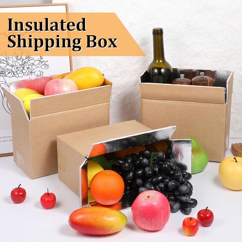 10 Pcs Insulated Shipping Boxes, 8.7" x 4.5" x 6.3" Cold Chill Double Insulated Carton with Aluminum Foil Liner for Frozen and Hot Food Reusable Foam Mailing Box for Travel Mailing Packing in Saudi Arabia