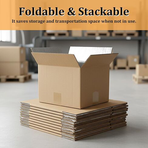 10 Pcs Insulated Shipping Boxes, 8.7" x 4.5" x 6.3" Cold Chill Double Insulated Carton with Aluminum Foil Liner for Frozen and Hot Food Reusable Foam Mailing Box for Travel Mailing Packing in Saudi Arabia