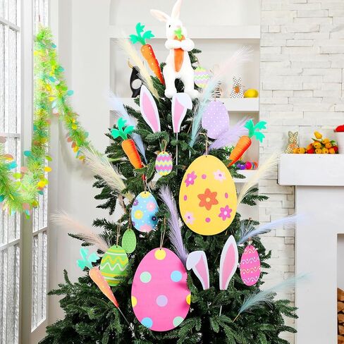 Soulchen 33 Pcs St. Patricks Day Tree Decorations St Patrick's Day Tree Topper Hat Shamrock Sticks and Balloons Green Clover Hanging Ornaments for Irish Party in Saudi Arabia