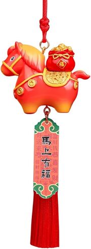2026 Year of The Horse Bag Charm, Hanging Ornament for Car Backpack Decor, Chinese New Year Decoration Gift (Red, Ping an (Peaceful) Tag) in Saudi Arabia