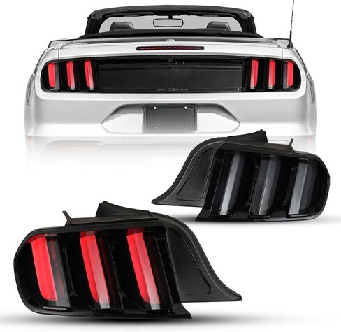 CPW Tail Lights Euro Style Compatible with 2015 2016 2017 2018 2019 2020 2021 2022 Ford Mustang LED Tail Lights Rear Lamps Sequential Plug & Play (Clear) in Kuwait
