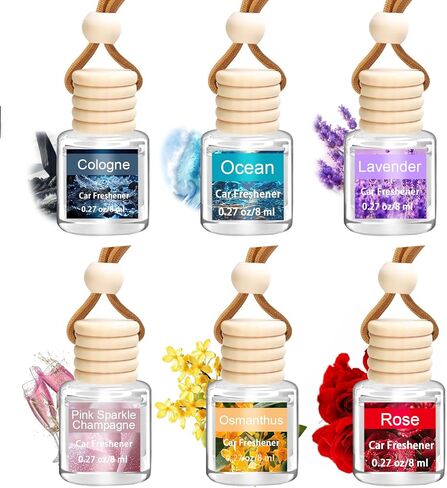6 Pack Air Freshener Diffuser, Hanging Air Fragrance Essential Oil Diffuser, Car Scents Accessories Cute Car Interior Decor,Car Air Fresheners for Women & Men Gift Cologne Aromatherapy Oil in Saudi Arabia
