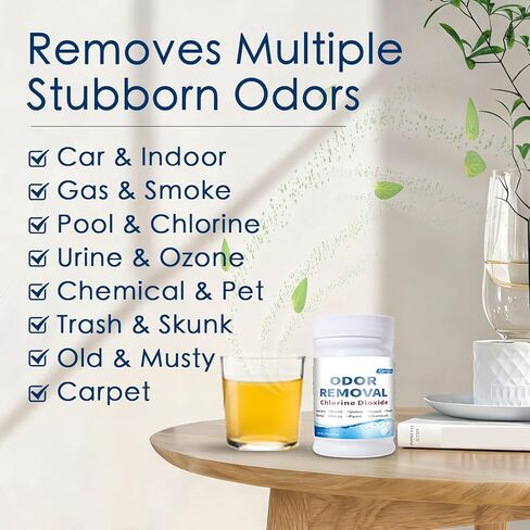 Chlorine Dioxide Odor Removal, for Cars & Homes, Chlorine Dioxide Tablets for Gas, Smoke, Urine, Carpet Odors & More, Fast-Acting, Removes Odors at the Source in Saudi Arabia
