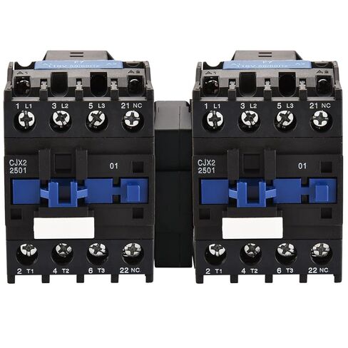 قواطع التيار المتردد Baomain CJX2-2501 110 فولت 50/60 هرتز ملف 3 مراحل 660 فولت 25 أمبير، مفتاح موصل مساعد 1NC، تحكم عالمي في الدائرة، حامل السكك الحديدية DIN in Saudi Arabia