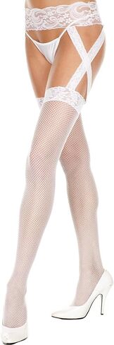 جوارب MUSIC LEGS النسائية ذات الحجم الكبير والدانتيل المتقاطع من شبكة صيد السمك in Kuwait