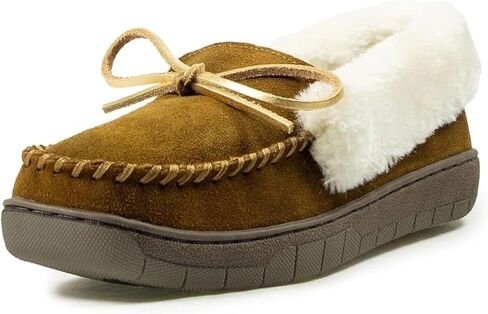 ARIAT Women's Ivy Moccasin - Genuine Suede Leather Moc Toe Slip-On Style Black Laces Rubber Outsole Slippers in Saudi Arabia