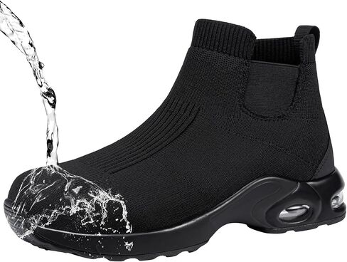 أحذية LARNMERN ذات المقدمة الفولاذية للنساء أحذية عمل مقاومة للانزلاق أحذية رياضية آمنة خفيفة الوزن ومريحة وقابلة للتنفس (6 نساء، أسود) in Kuwait