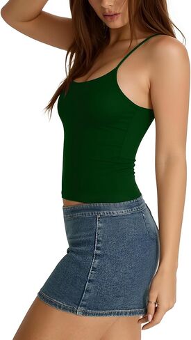 Womens Camisole Tank Top Adjustable Spaghetti Straps Sleeveless Basic Cami Sexy Going Out Tops Y2k 2026 in Saudi Arabia